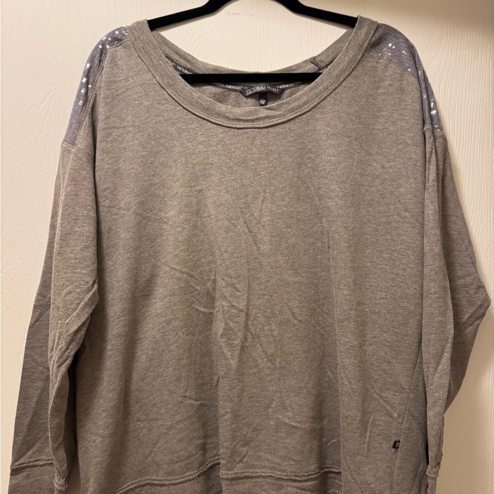 Victoria's Secret Gray Sweatshirt with Sequin Accents